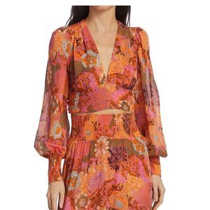 A.L.C. NWT 
Samara Floral Silk Cropped Top size 2